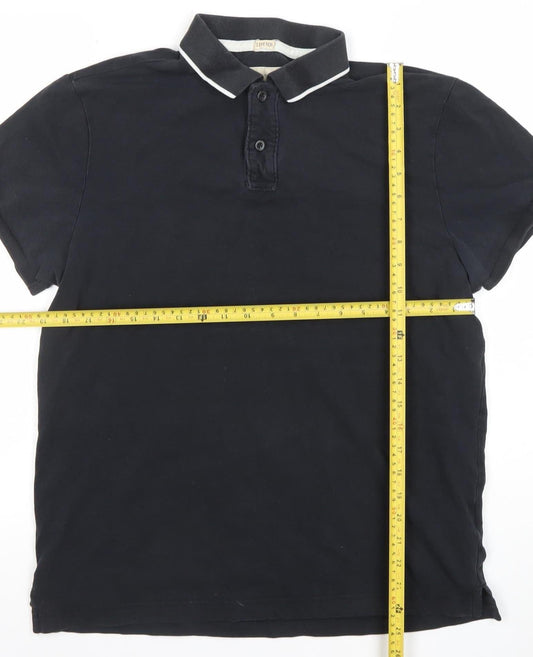 Hollister Men’s Black Slim Fit Stretch Cotton Polo Shirt Size L