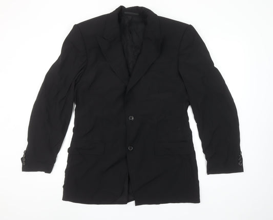 Hugo Boss Men's Black Wool Classic Blazer Jacket Size 38 Regular