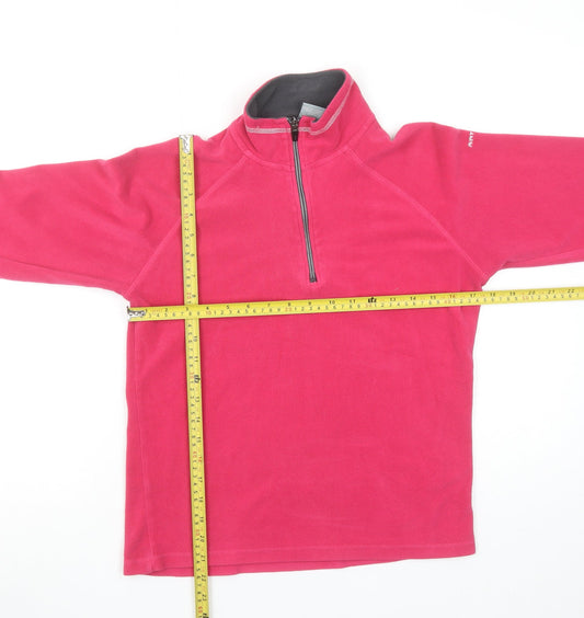 Trespass Women Pink Fleece Pullover Sweatshirt L 1/2 Zip Warm Lined