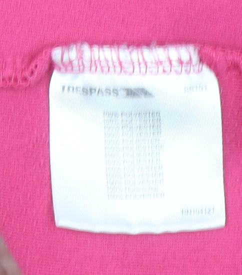 Trespass Women Pink Fleece Pullover Sweatshirt L 1/2 Zip Warm Lined