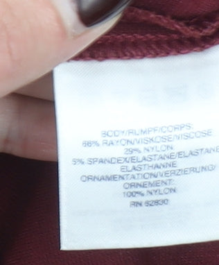 Lands' End Women's Red Polka Dot Shift Dress UK 10 Petite 3/4 Sleeve