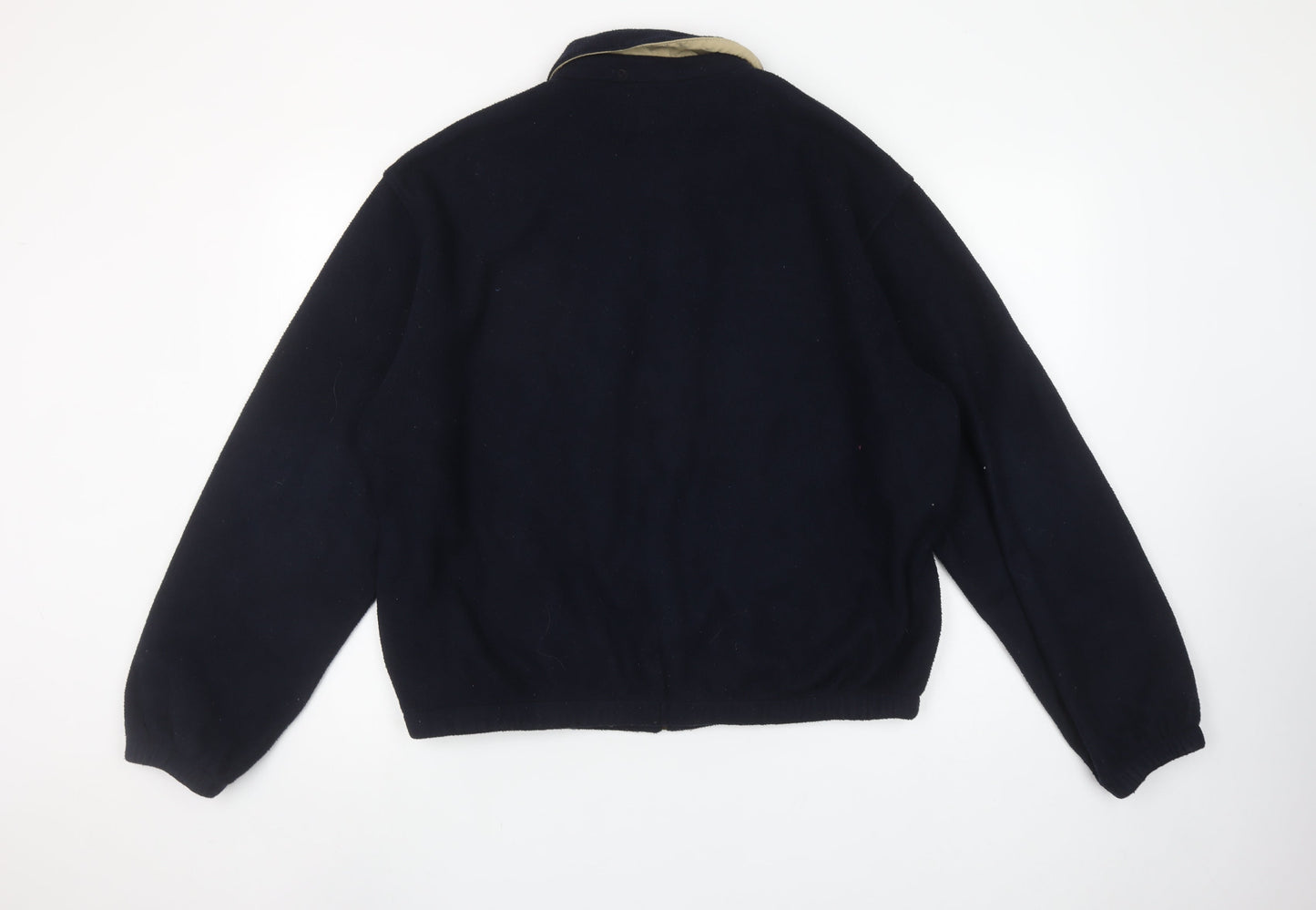 Ralph Lauren Men’s Blue Fleece Bomber Jacket Size L Full Zip Collared
