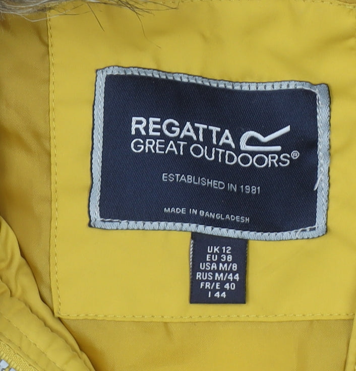Regatta Womens Yellow Quilted Hooded Jacket Size 12