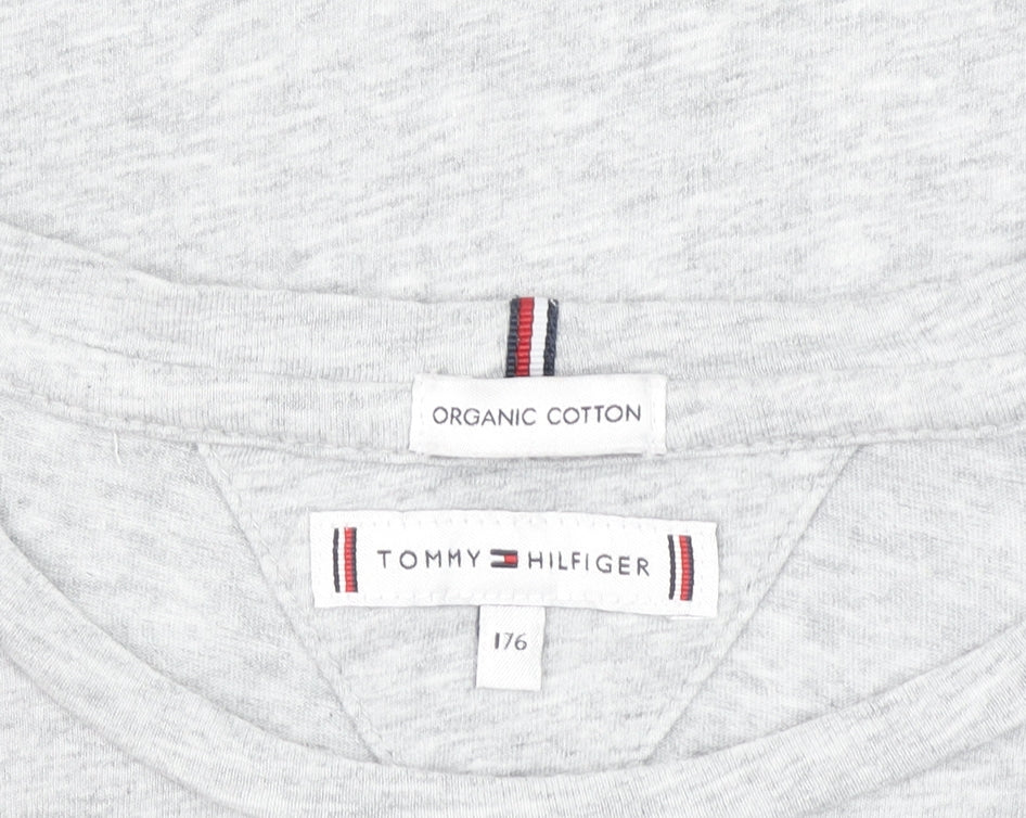 Mens UK Size L Tommy Hilfiger Grey  Cotton T-Shirt
