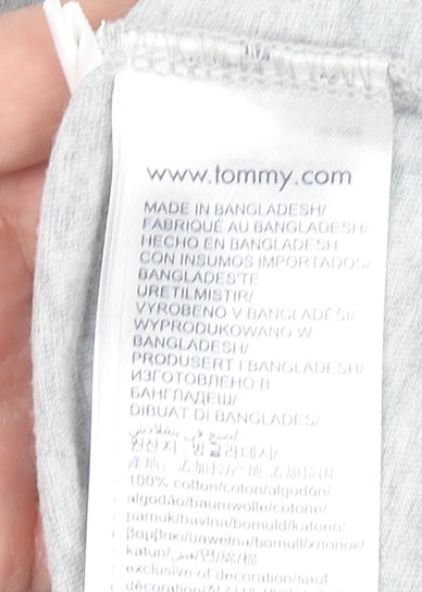 Mens UK Size L Tommy Hilfiger Grey  Cotton T-Shirt