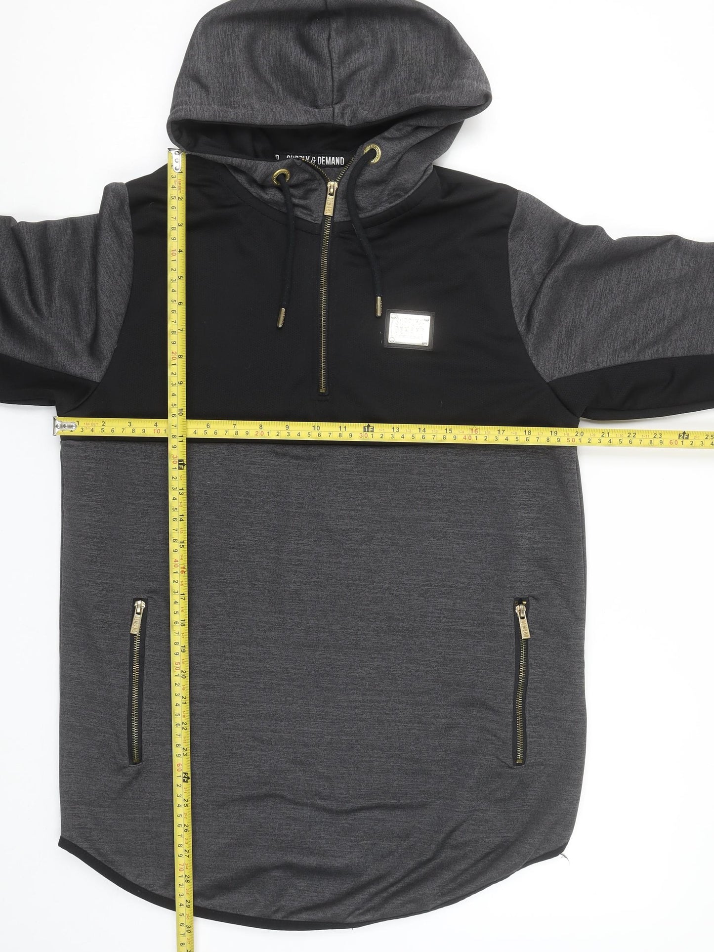 Supply & Demand Men’s Grey Half Zip Hoodie Size M Regular Fit