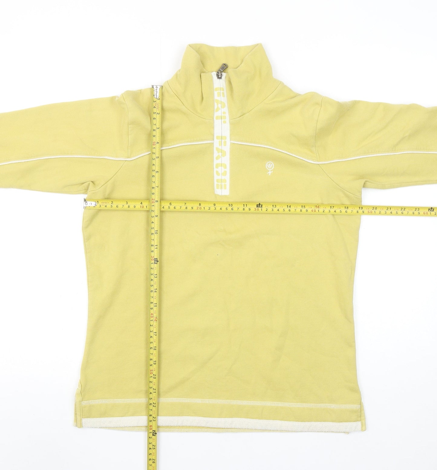 Fat Face Women’s Yellow 1/4 Zip Pullover Sweatshirt Size 10