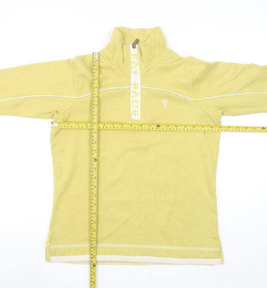 Fat Face Women’s Yellow 1/4 Zip Pullover Sweatshirt Size 10