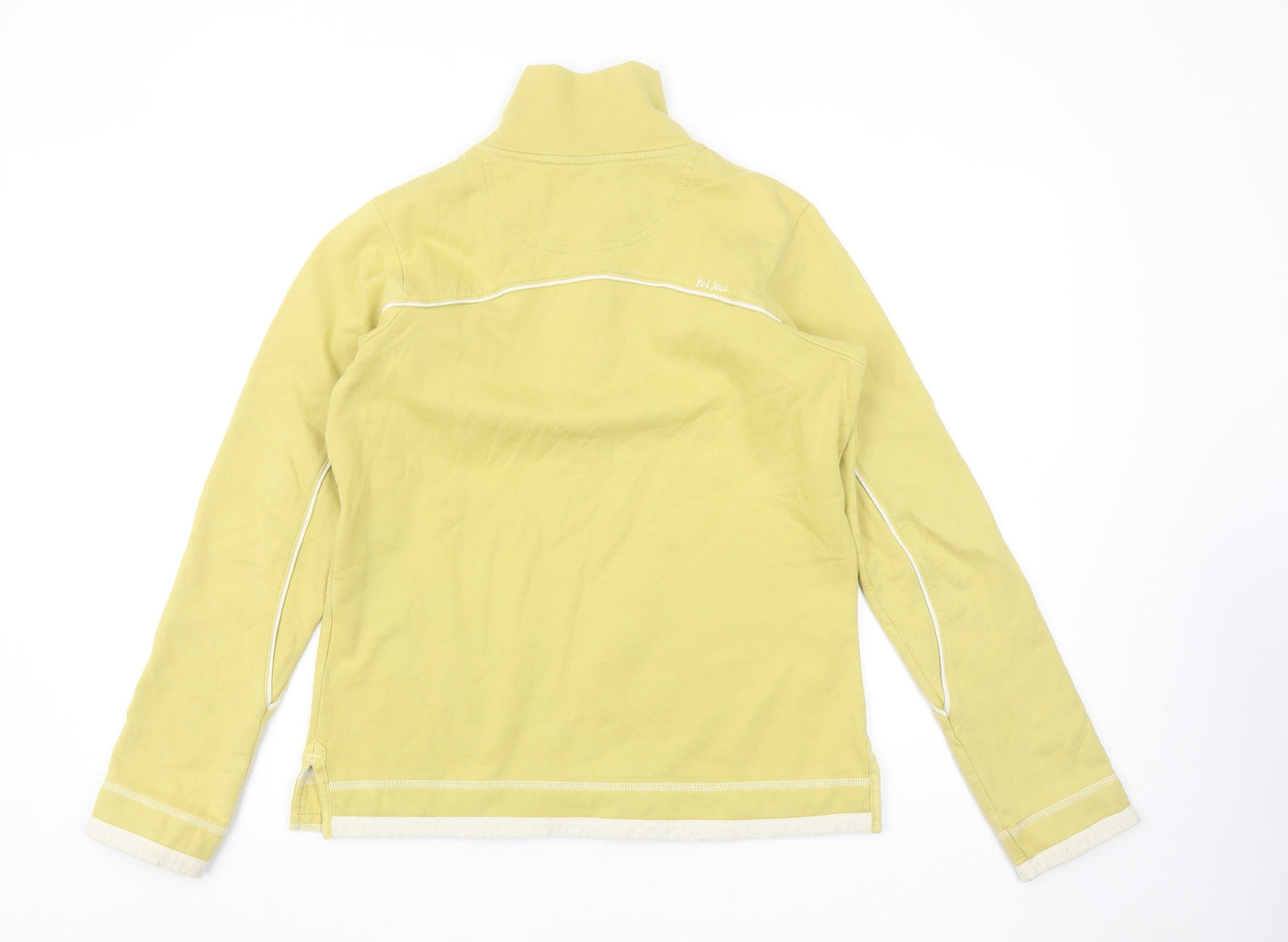 Fat Face Women’s Yellow 1/4 Zip Pullover Sweatshirt Size 10