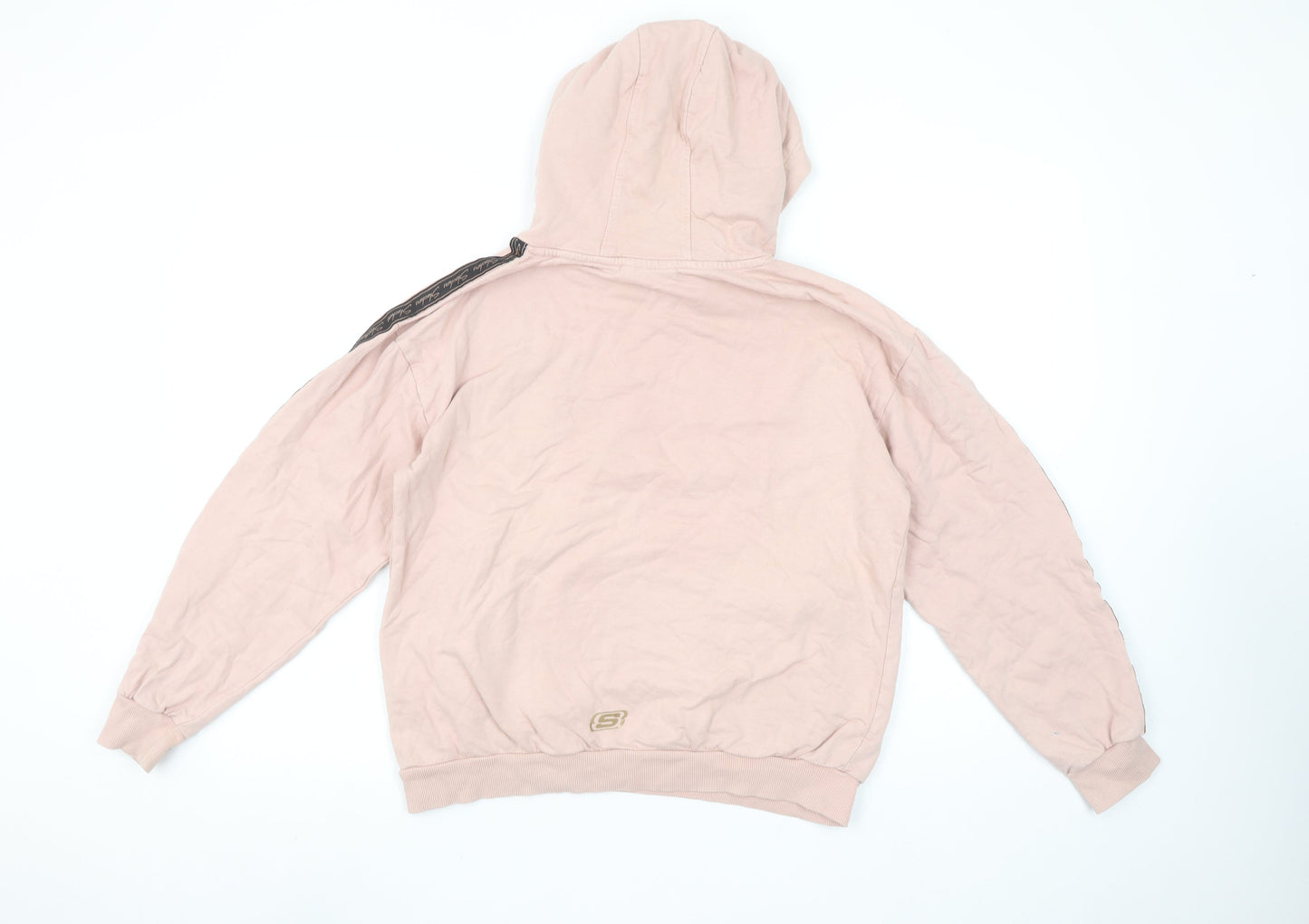Skechers Girls Pink Pullover Logo Hoodie 12-13 Years Cotton Fleece