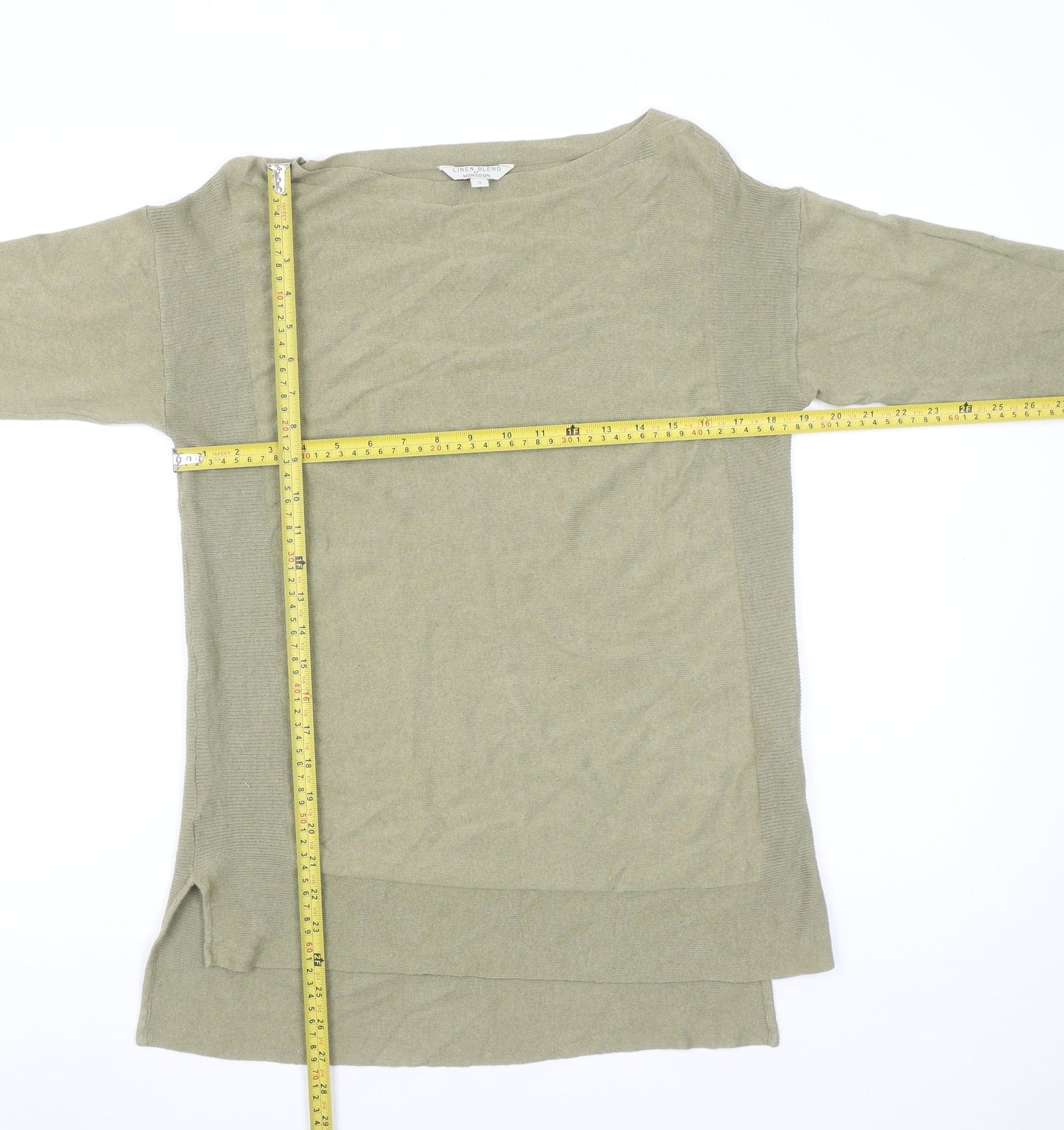Monsoon Women’s Beige Linen Blend Tunic Jumper Size S