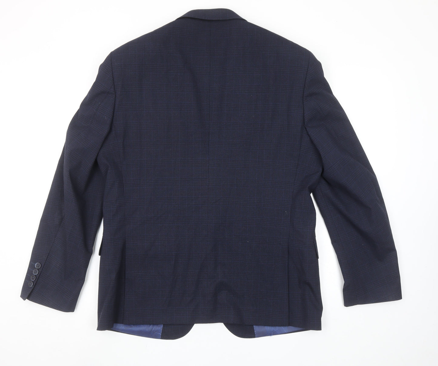 Remus Uomo Men's Blue Check Slim Fit 42R Blazer Jacket