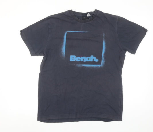 Bench Men's Black Medium Logo Graphic Cotton T-Shirt