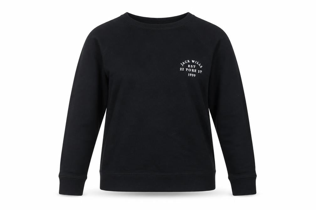 Womens UK 12 Regular Jack Wills Black Pullover Sweatshirt