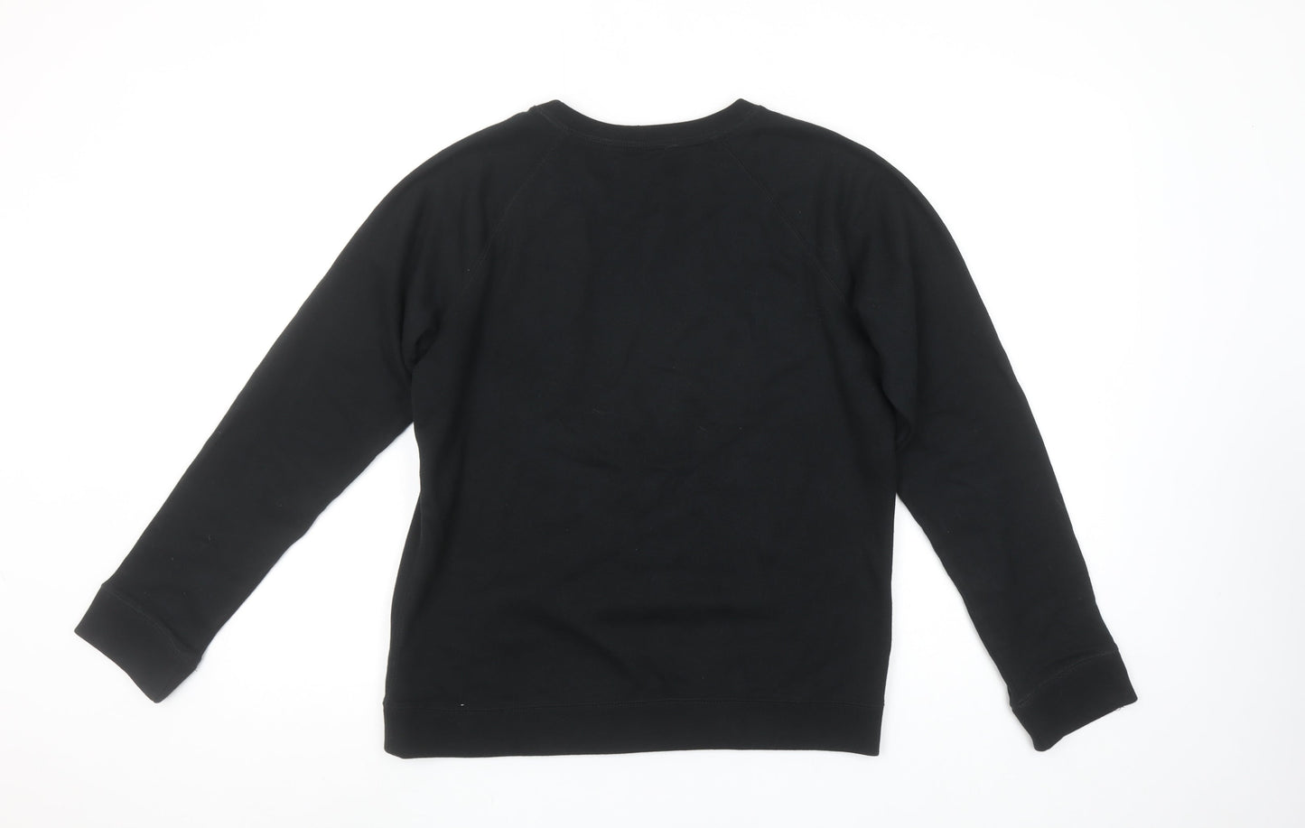 Jack Wills Women's Black Cotton Blend Crew Neck Sweatshirt UK 12