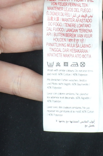 Jack Wills Women's Black Cotton Blend Crew Neck Sweatshirt UK 12