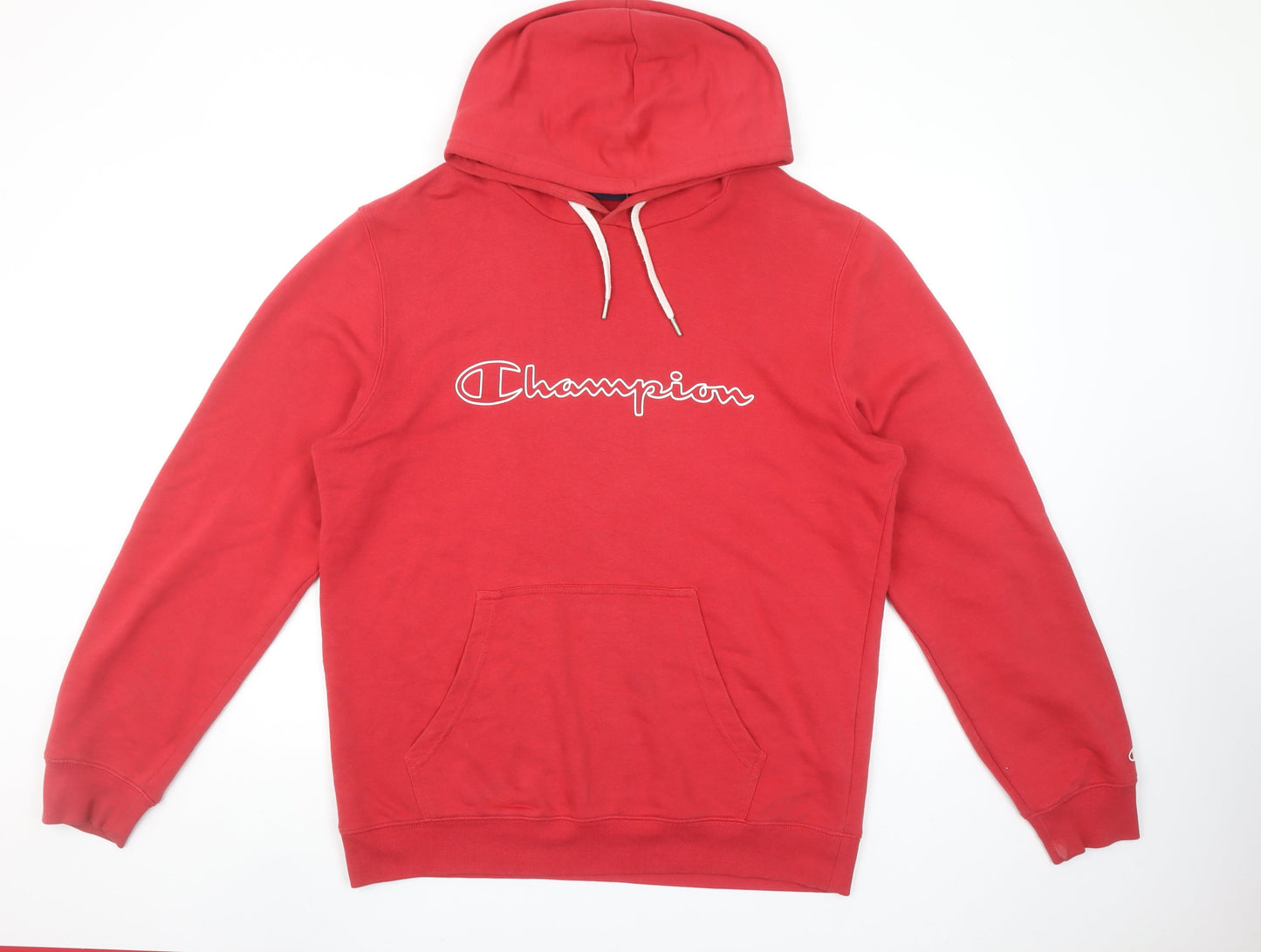 Champion Men's Red XL Pullover Hoodie with Logo