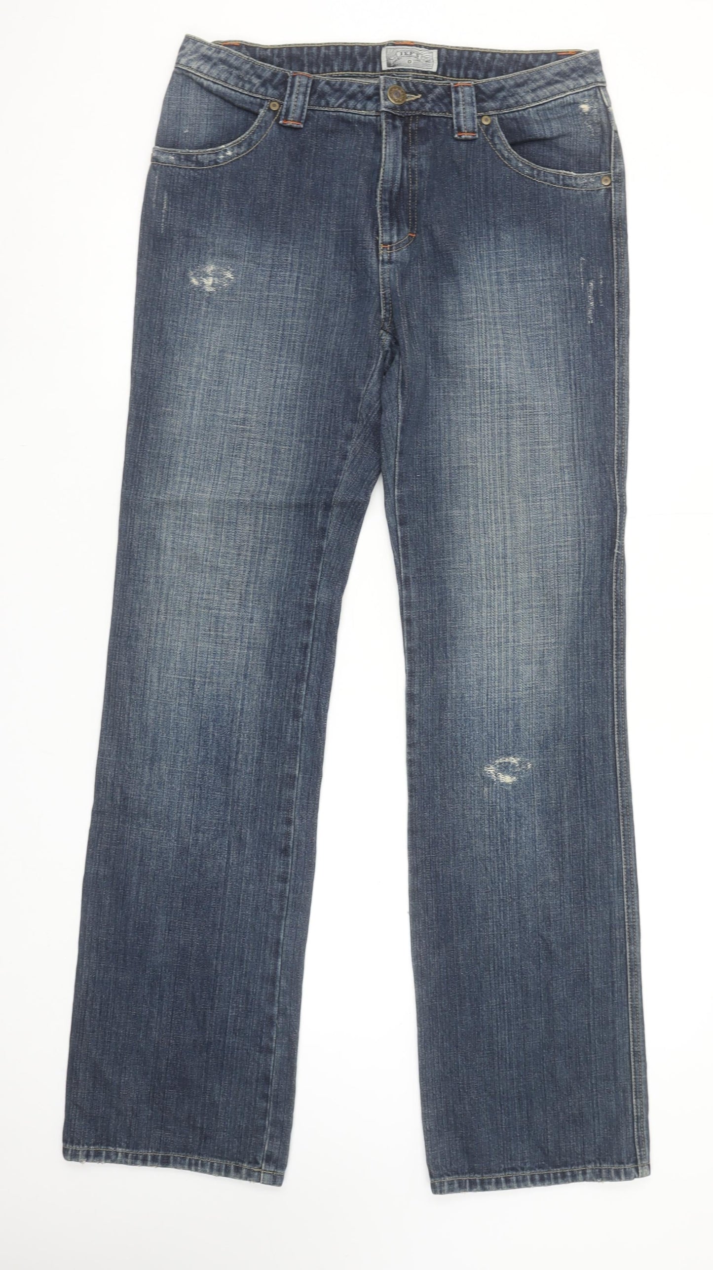 JEP'S Women's Blue Straight Leg 100% Cotton Jeans Size 12