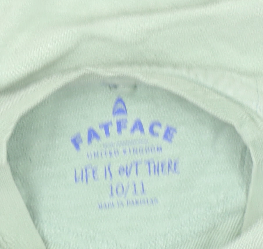FatFace Boys Green Cotton Short Sleeve Basic T-Shirt 10-11 Years