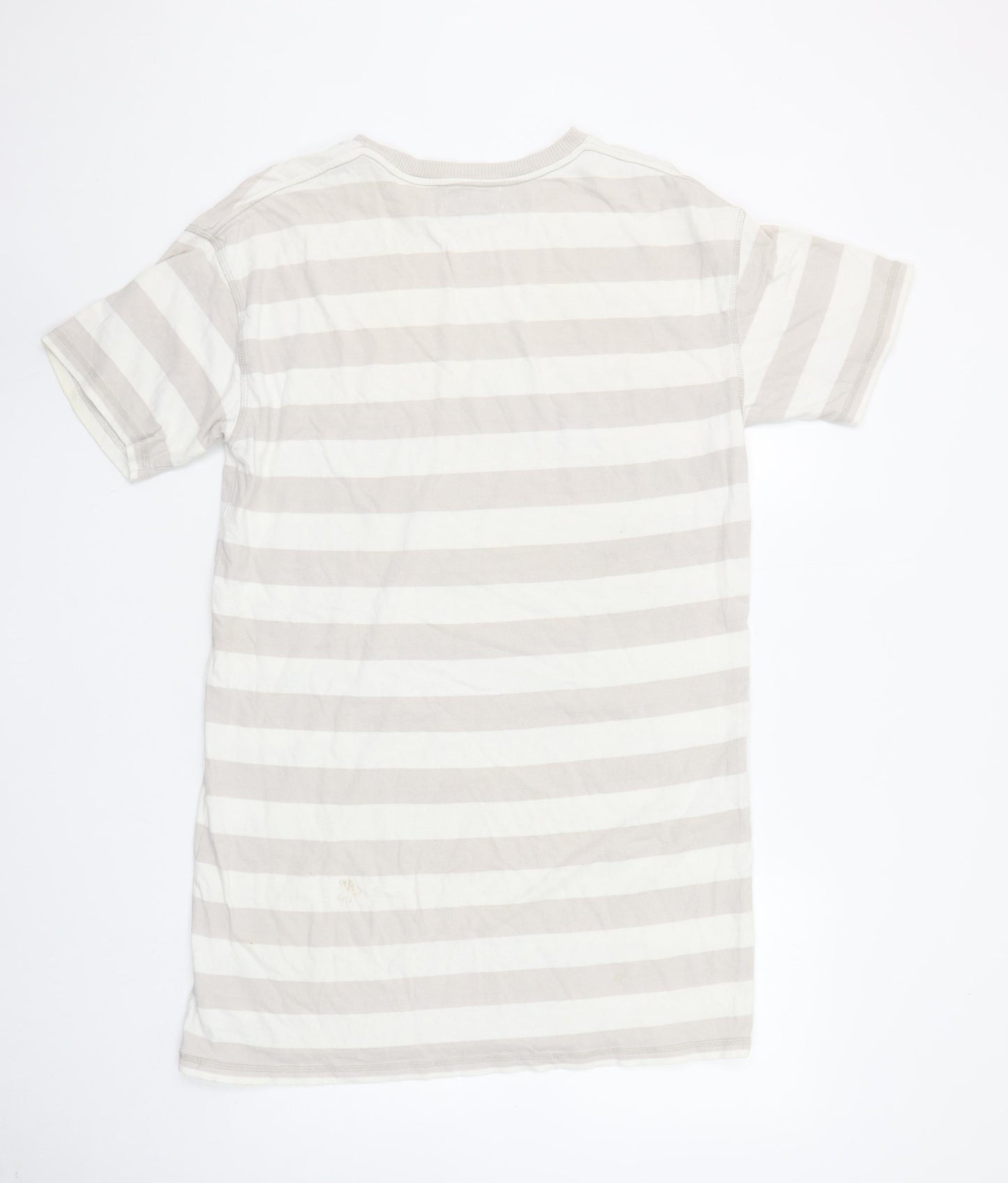 Urban Outfitters Women Beige XS Striped Cotton T-Shirt Dress
