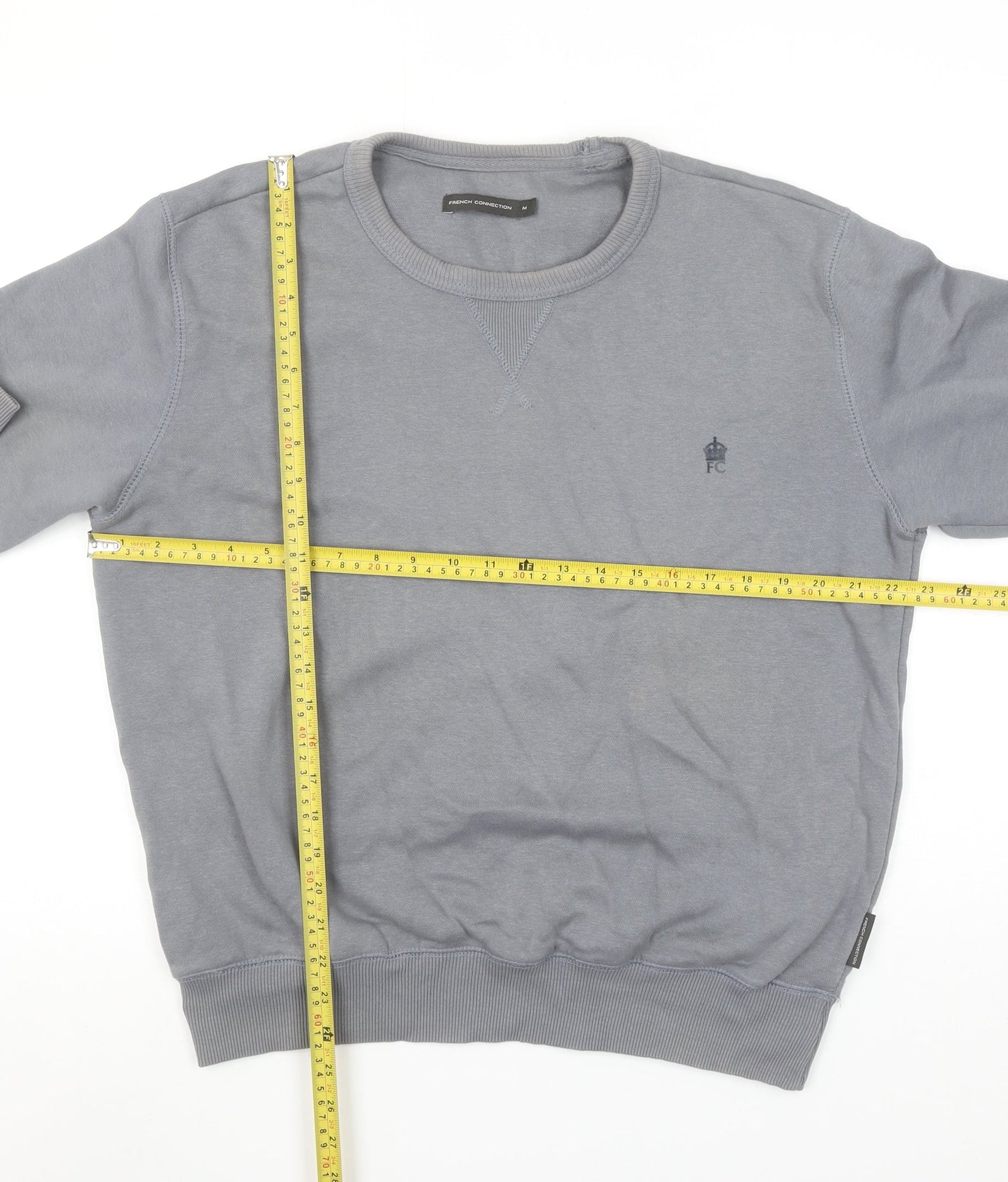 French Connection Men's Grey Crew Neck Sweatshirt Medium