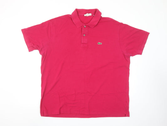 Lacoste Men's Pink Classic Fit Cotton Polo Shirt Size S
