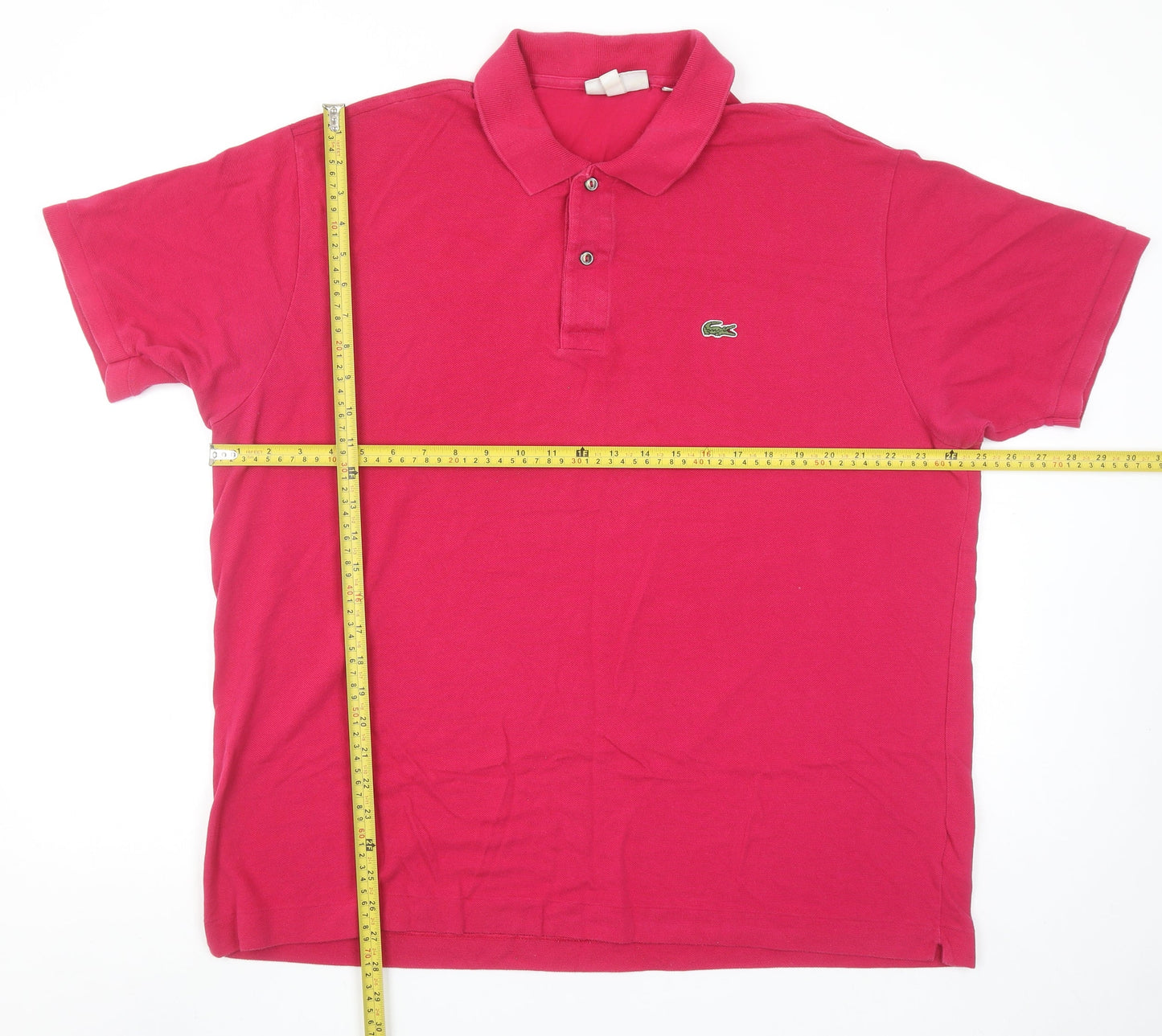 Lacoste Men's Pink Classic Fit Cotton Polo Shirt Size S