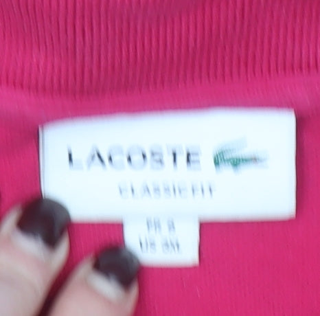 Lacoste Men's Pink Classic Fit Cotton Polo Shirt Size S