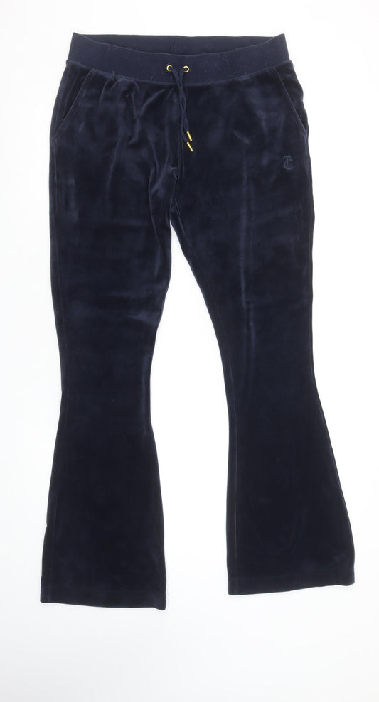 Juicy Couture Women’s Blue Velour Flared Sweatpants L