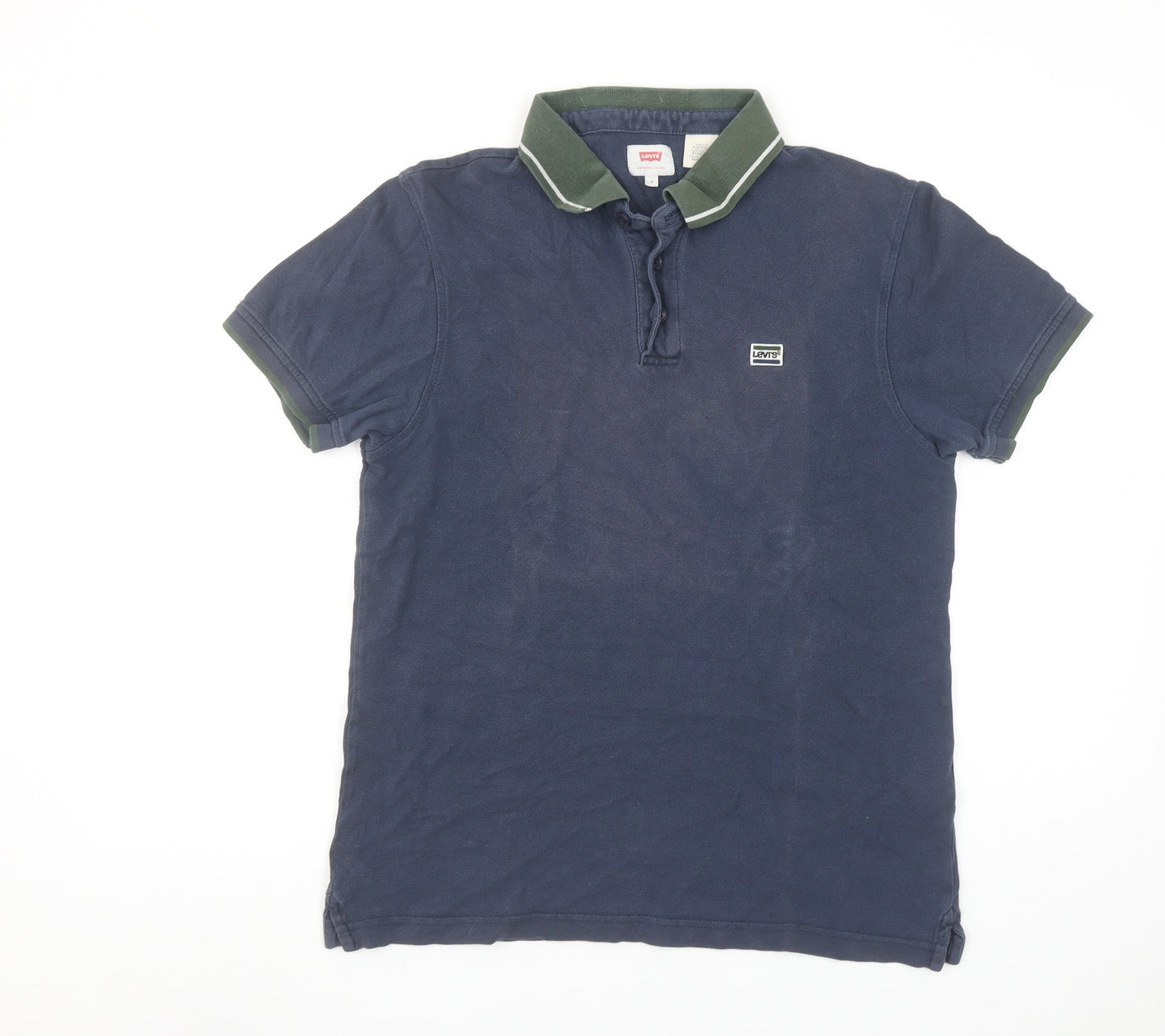 Levi’s Men’s Blue Cotton Polo Shirt Size S Short Sleeve Casual Top