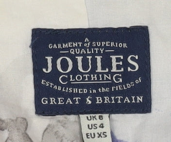 Joules Women’s Blue Linen Cotton Blazer UK 8 Classic Style