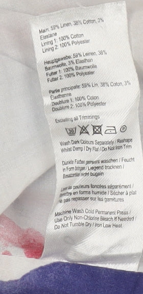 Joules Women’s Blue Linen Cotton Blazer UK 8 Classic Style