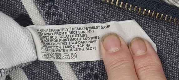 Fat Face Men’s Blue Stripe 1/4 Zip Henley Sweatshirt Size L