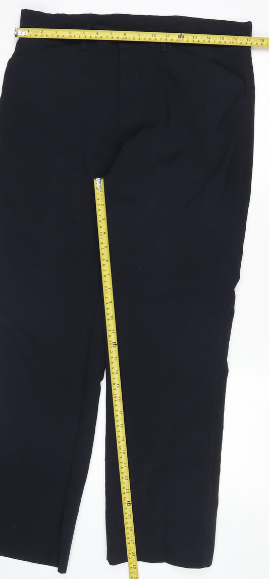 Farah Classic Men's Black 34x31 Suit Trousers Polyester Straight Leg