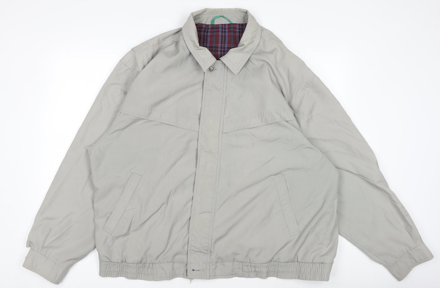 Canda Men's Grey Bomber Jacket Size L Cotton Blend Lined Casual