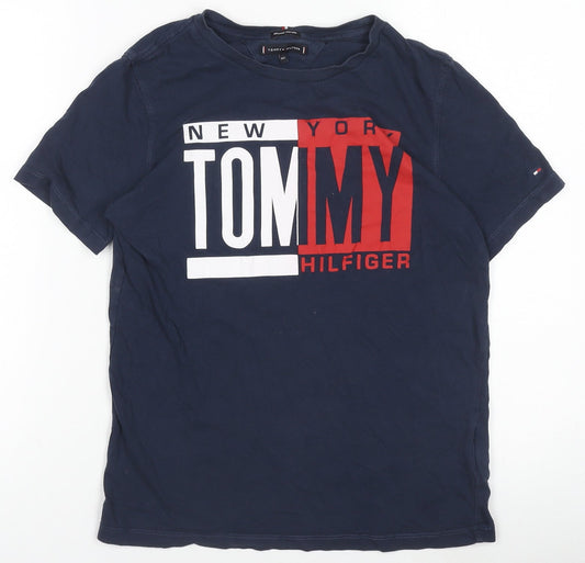 Tommy Hilfiger Boys Blue Graphic Logo T-Shirt Size 164