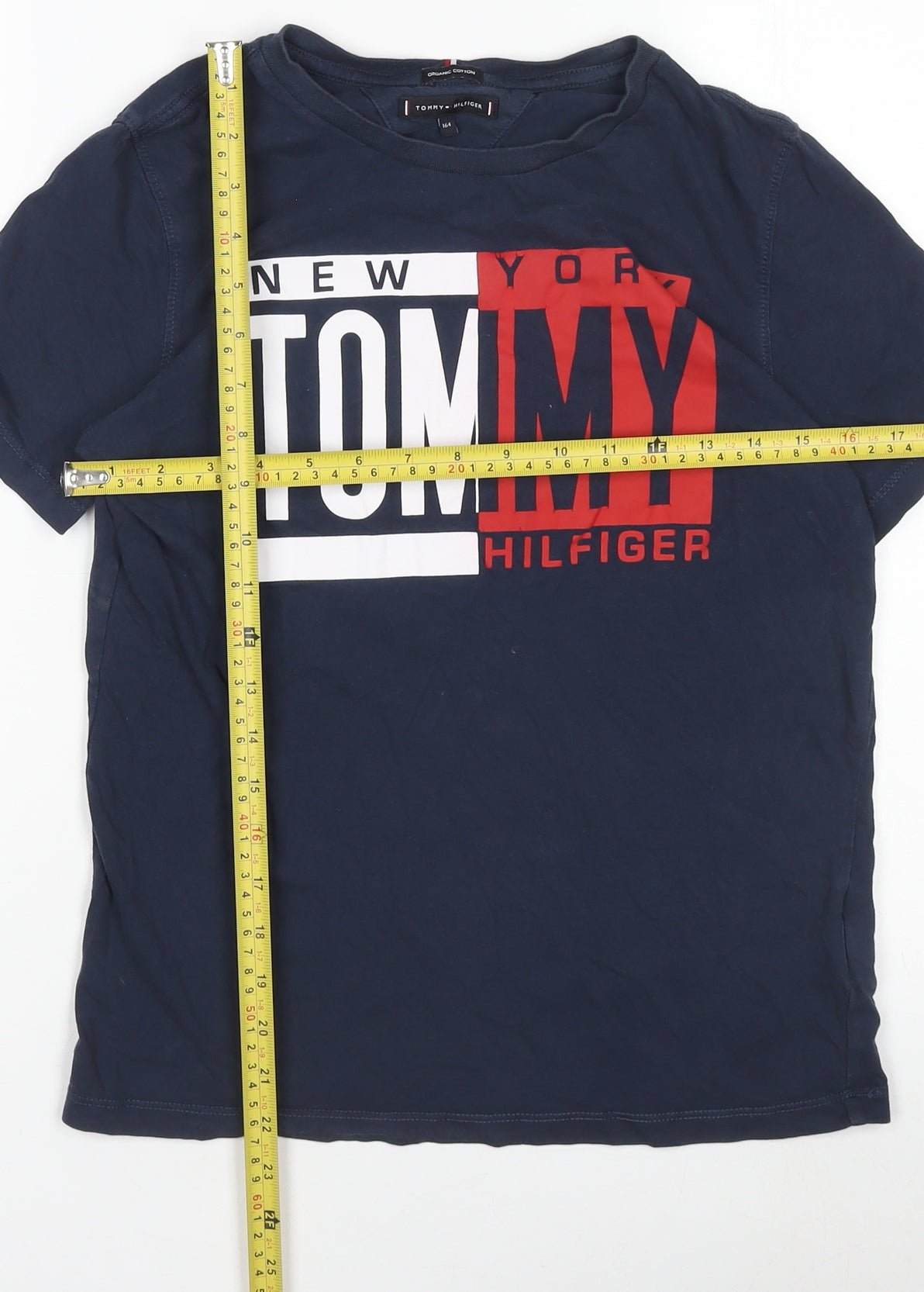 Tommy Hilfiger Boys Blue Graphic Logo T-Shirt Size 164