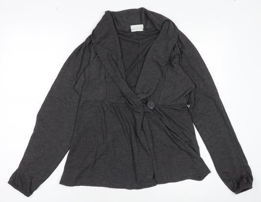 Yessica Women's Grey Basic Jacket Size 12 Lightweight Stretch