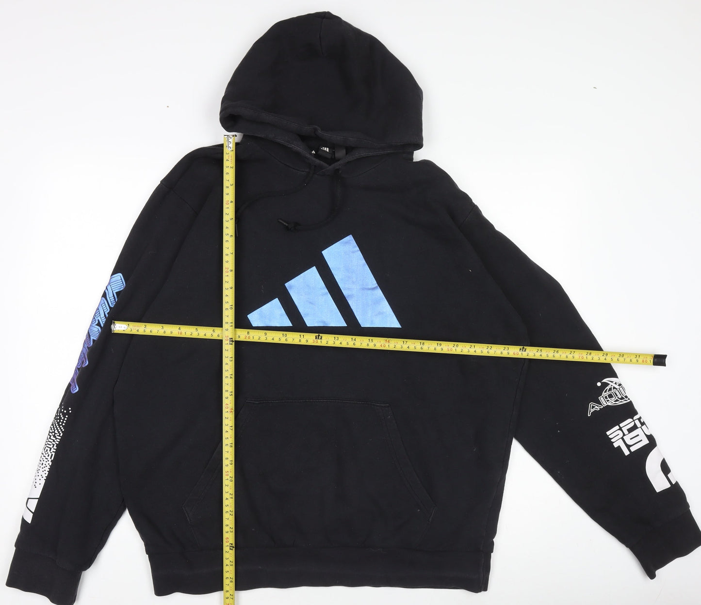 Adidas Men's Black Pullover Hoodie Size M Graphic Sportswear