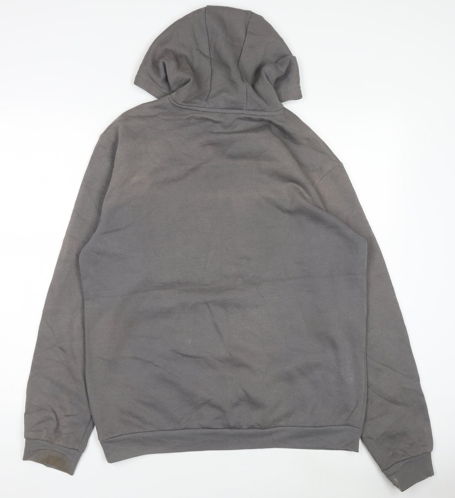 Adidas Men’s Grey Pullover Hoodie Size M Regular Fit Sports Sweatshirt