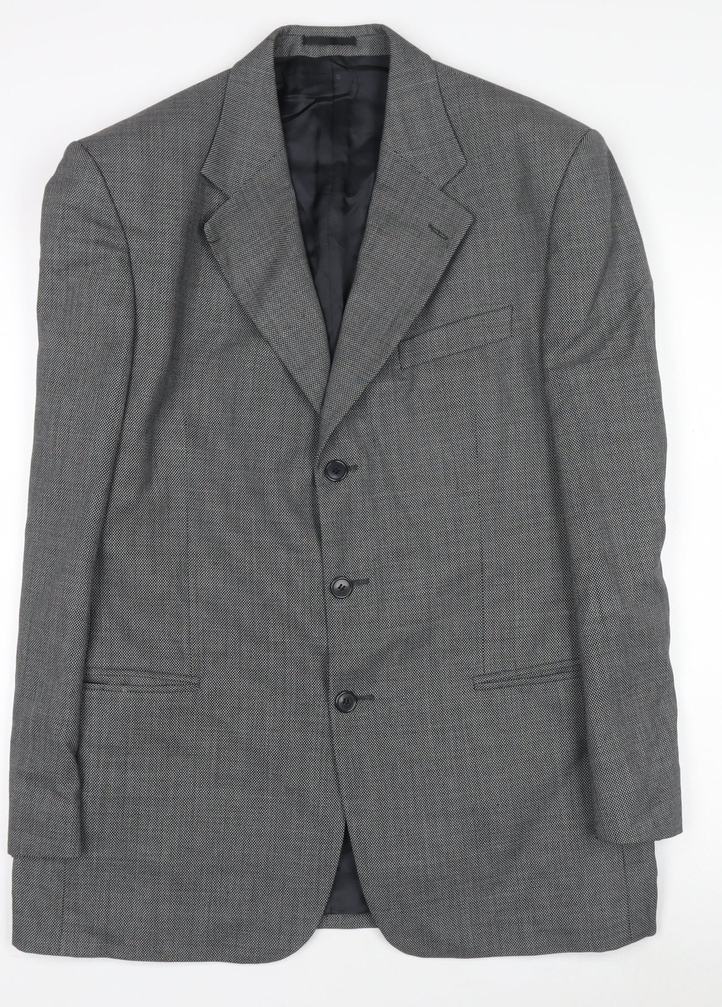 Savoy Taylors Guild Men's Grey Wool Blazer 42R Classic Notch Lapel Jacket