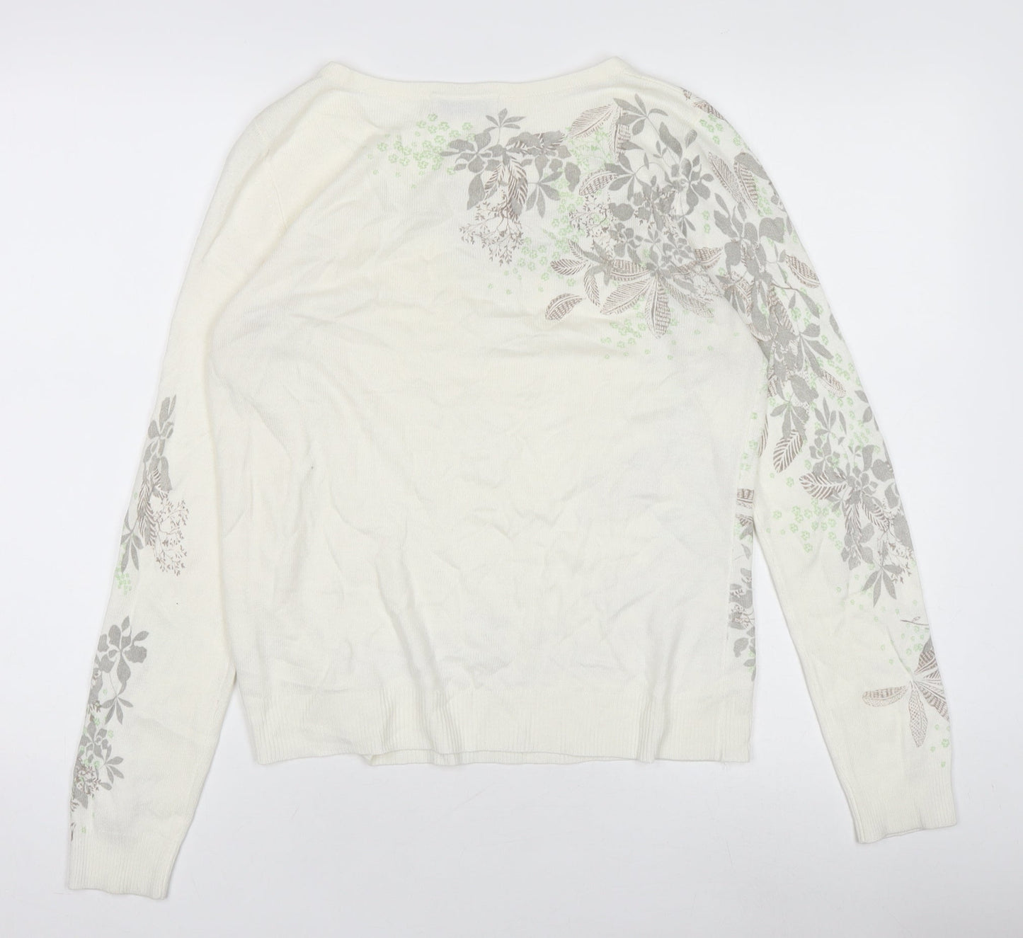 Marks and Spencer Per Una Women’s Ivory Floral Acrylic Jumper M