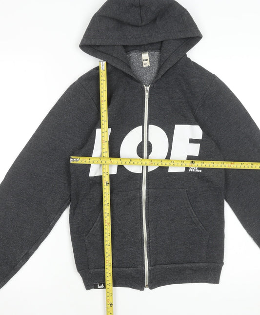 American Apparel Women Dark Grey Full Zip Hoodie XS Cotton Blend