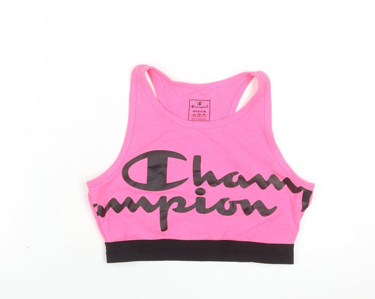 Champion Womens Pink Racerback Tank Crop Top Size M