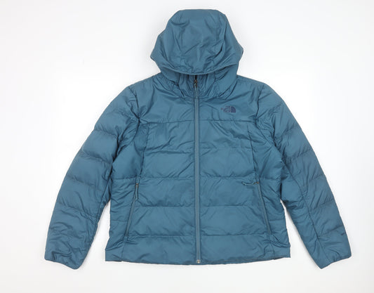 The North Face Womens Blue XL Hooded Puffer Jacket Coat