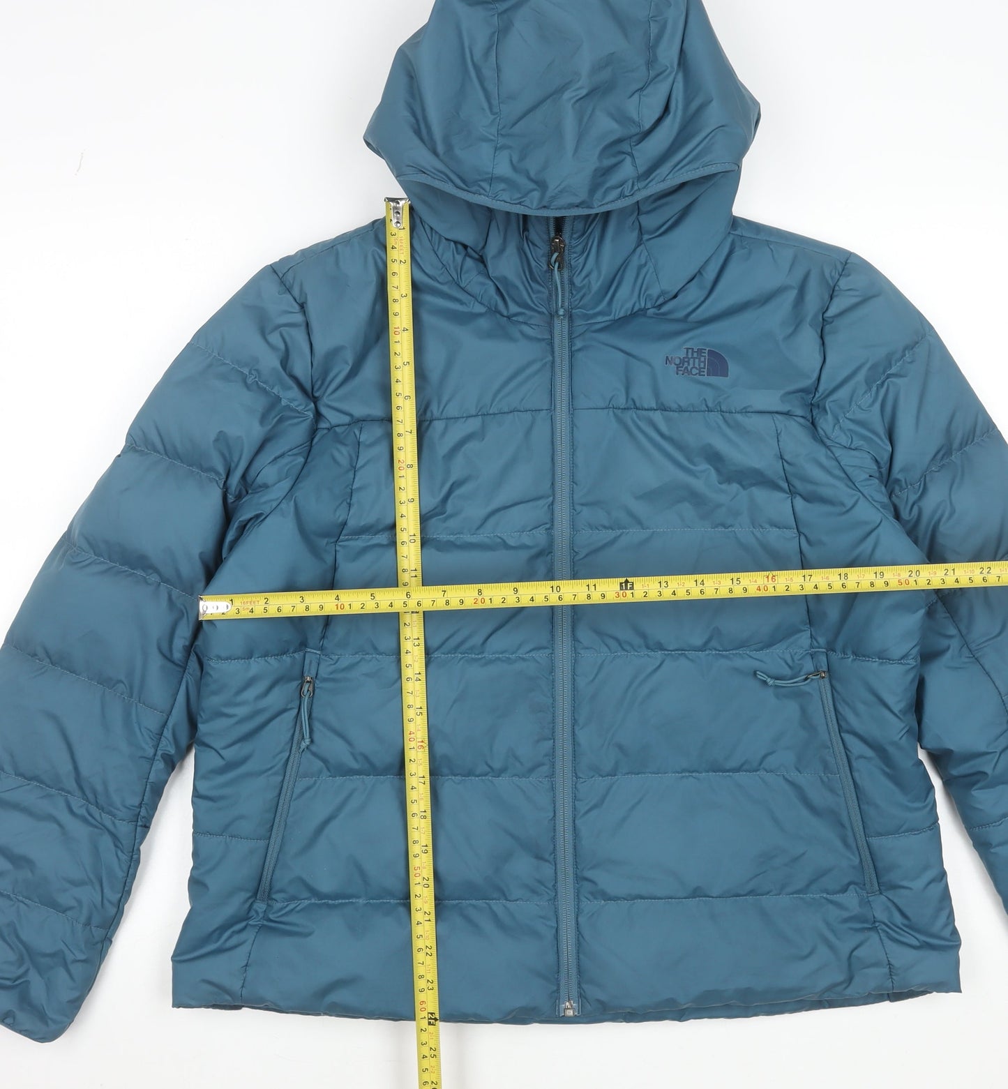 The North Face Womens Blue XL Hooded Puffer Jacket Coat
