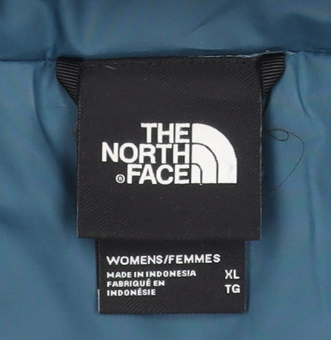 The North Face Womens Blue XL Hooded Puffer Jacket Coat