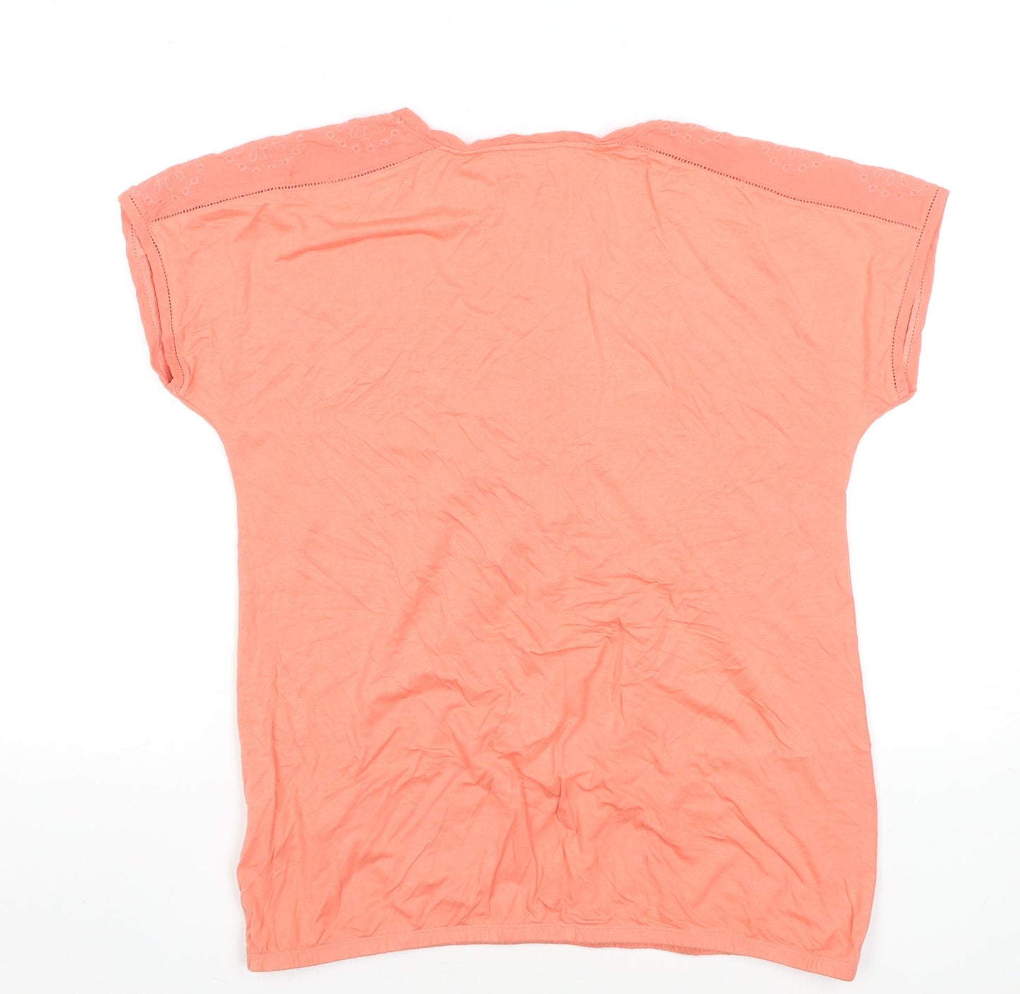 Per Una Women’s Orange Embroidered Scoop Neck T-Shirt Size 12