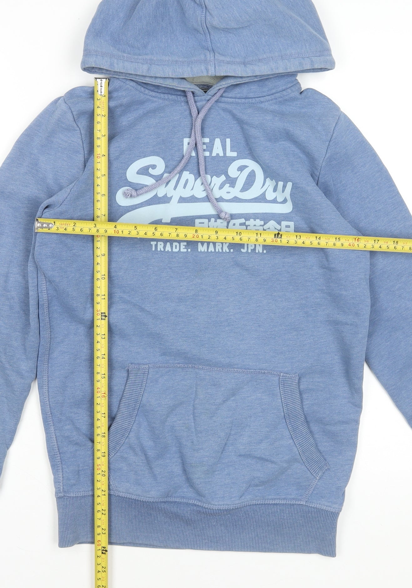 Mens UK S Regular Superdry Blue Pullover Hoodie