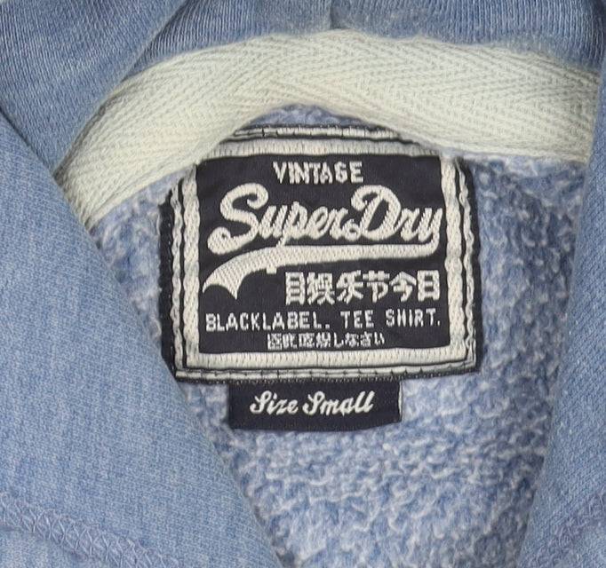 Mens UK S Regular Superdry Blue Pullover Hoodie